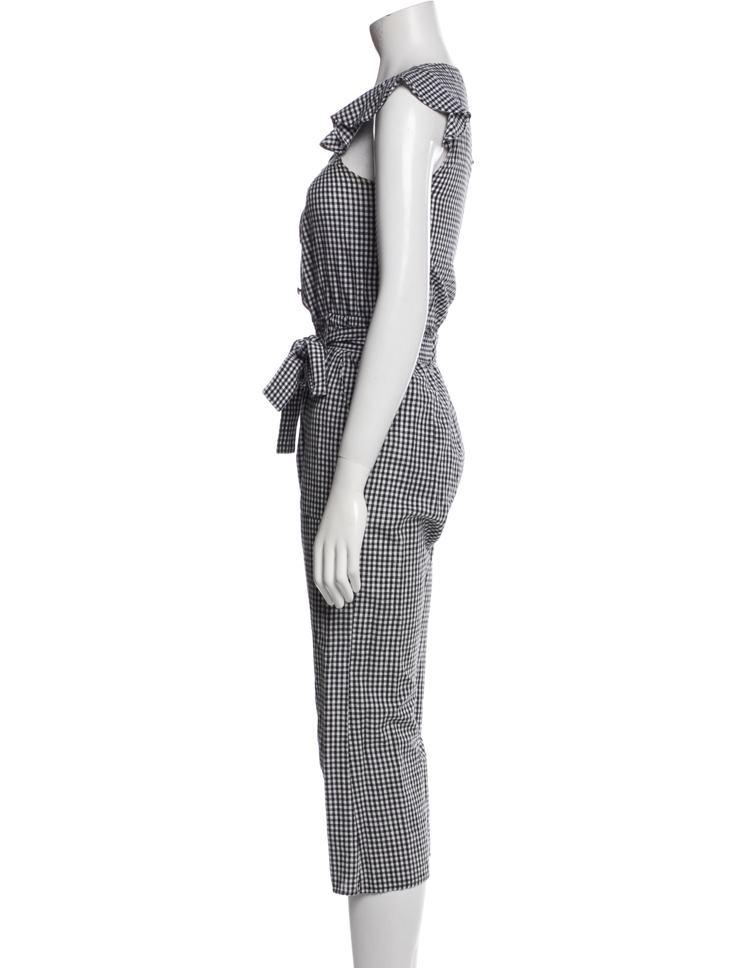 For Love & Lemons Plaid Print V-Neck Jumpsuit