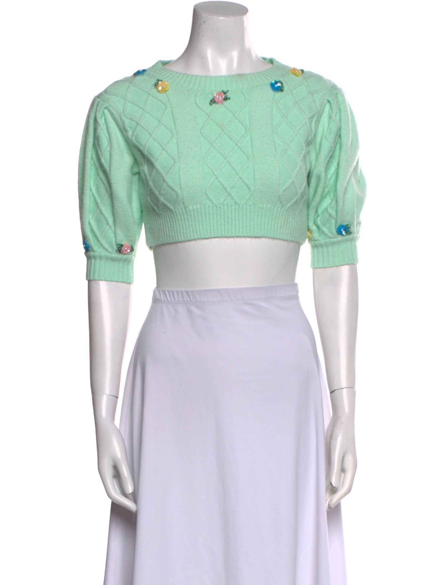 For Love & Lemons Graphic Print Scoop Neck Crop Top