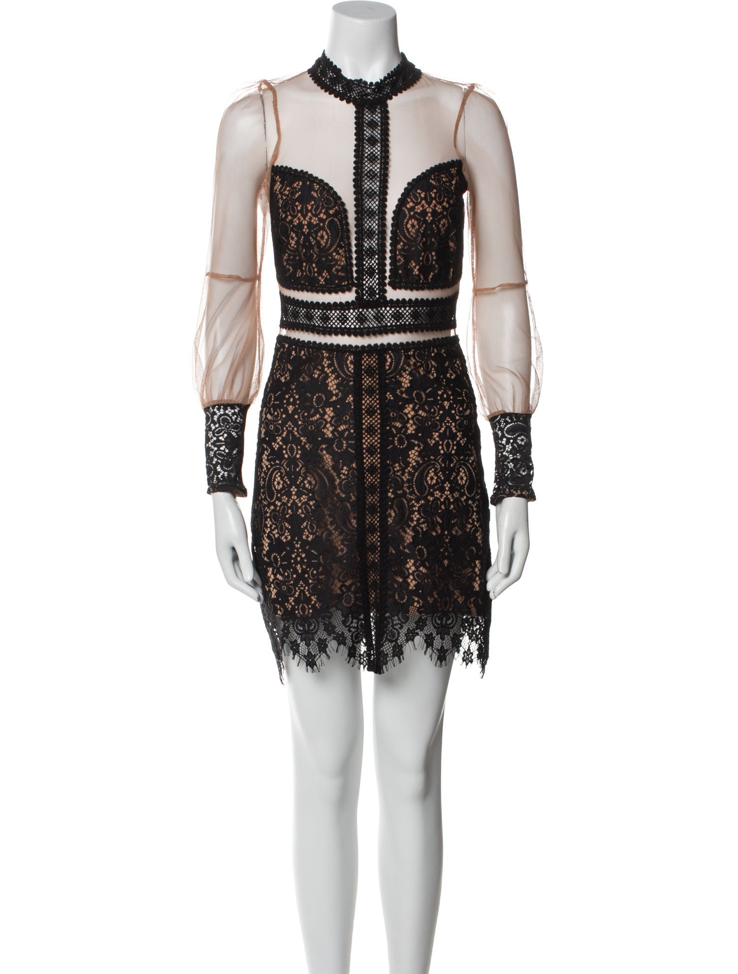 For Love & Lemons Lace Pattern Mini Dress