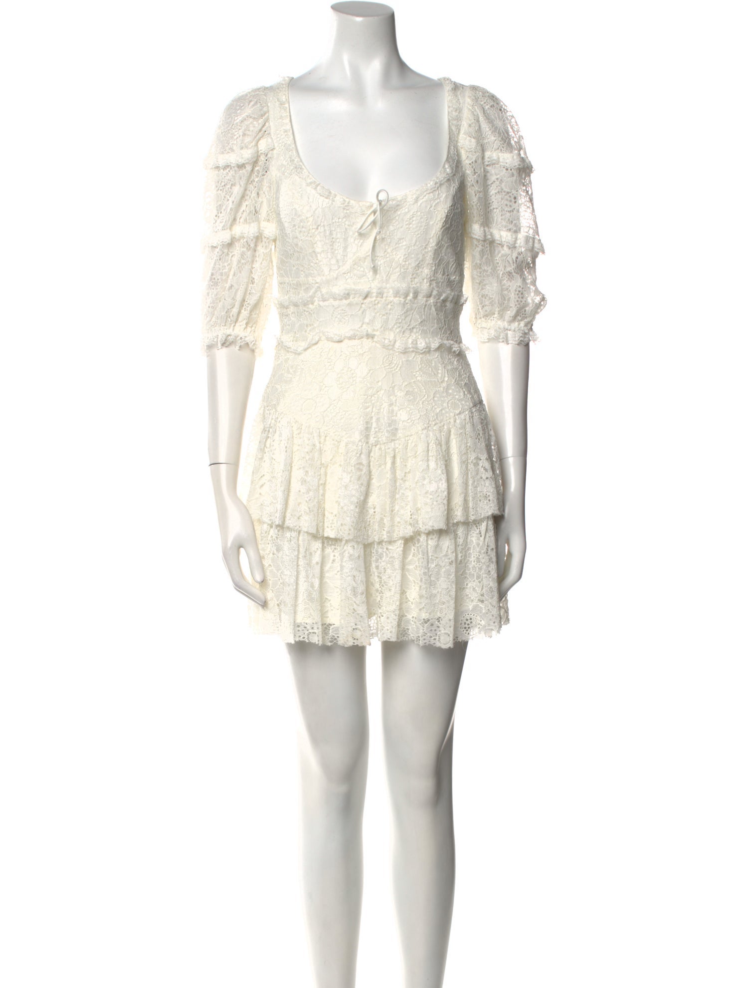 For Love & Lemons Lace Pattern Mini Dress