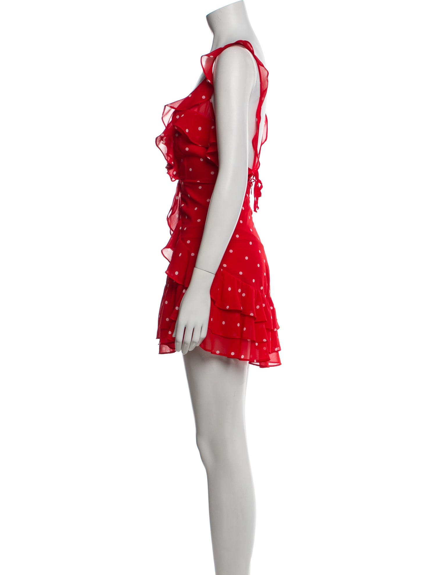 For Love & Lemons Polka Dot Print Mini Dress