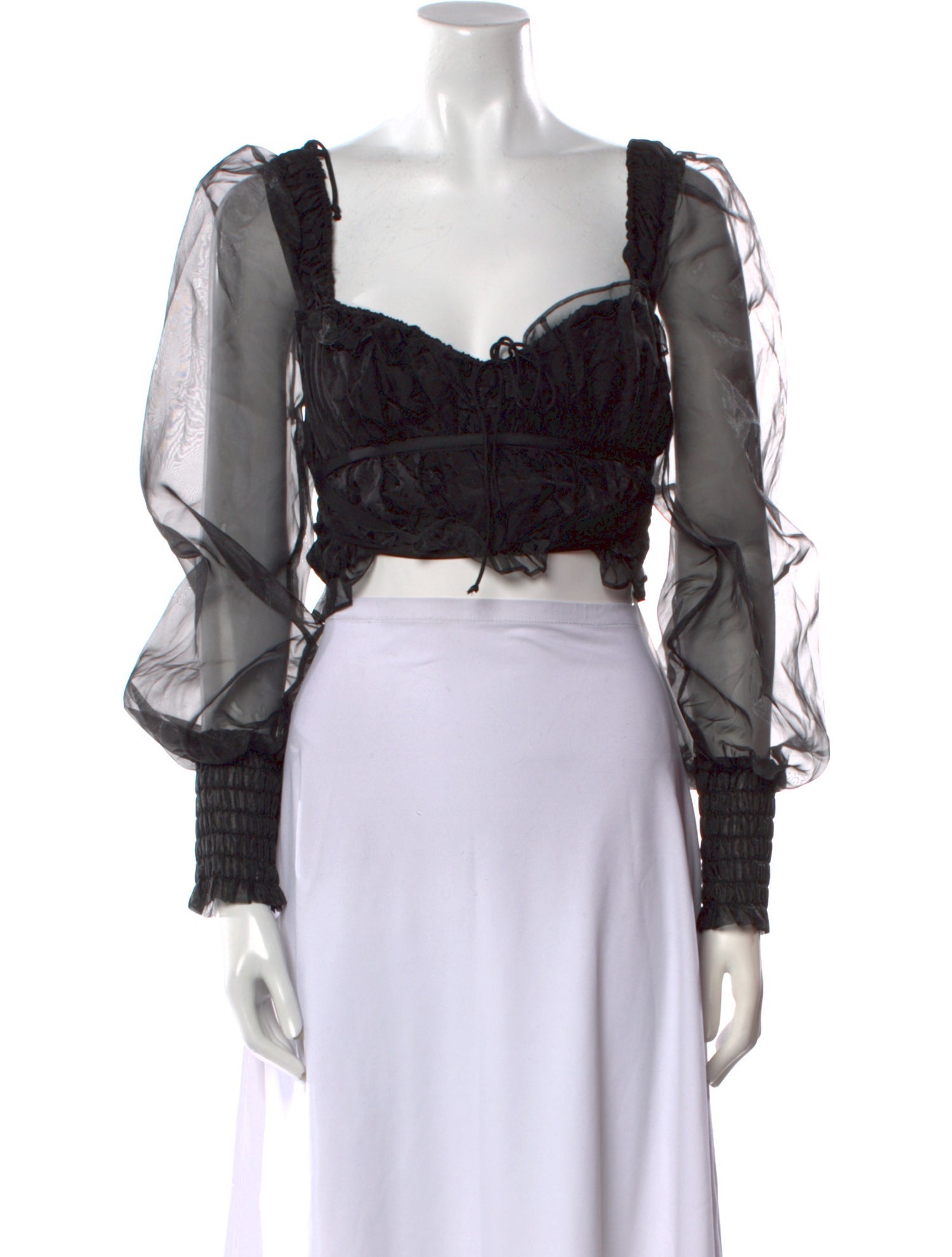 For Love & Lemons Square Neckline Long Sleeve Crop Top w/ Tags