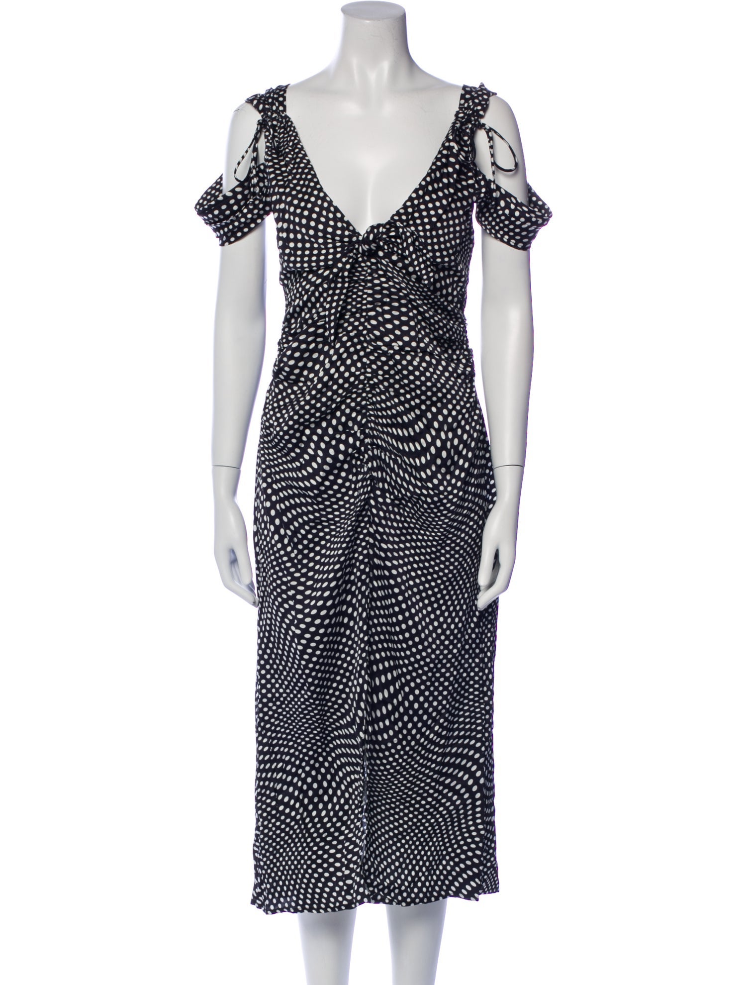 For Love & Lemons Polka Dot Print Long Dress