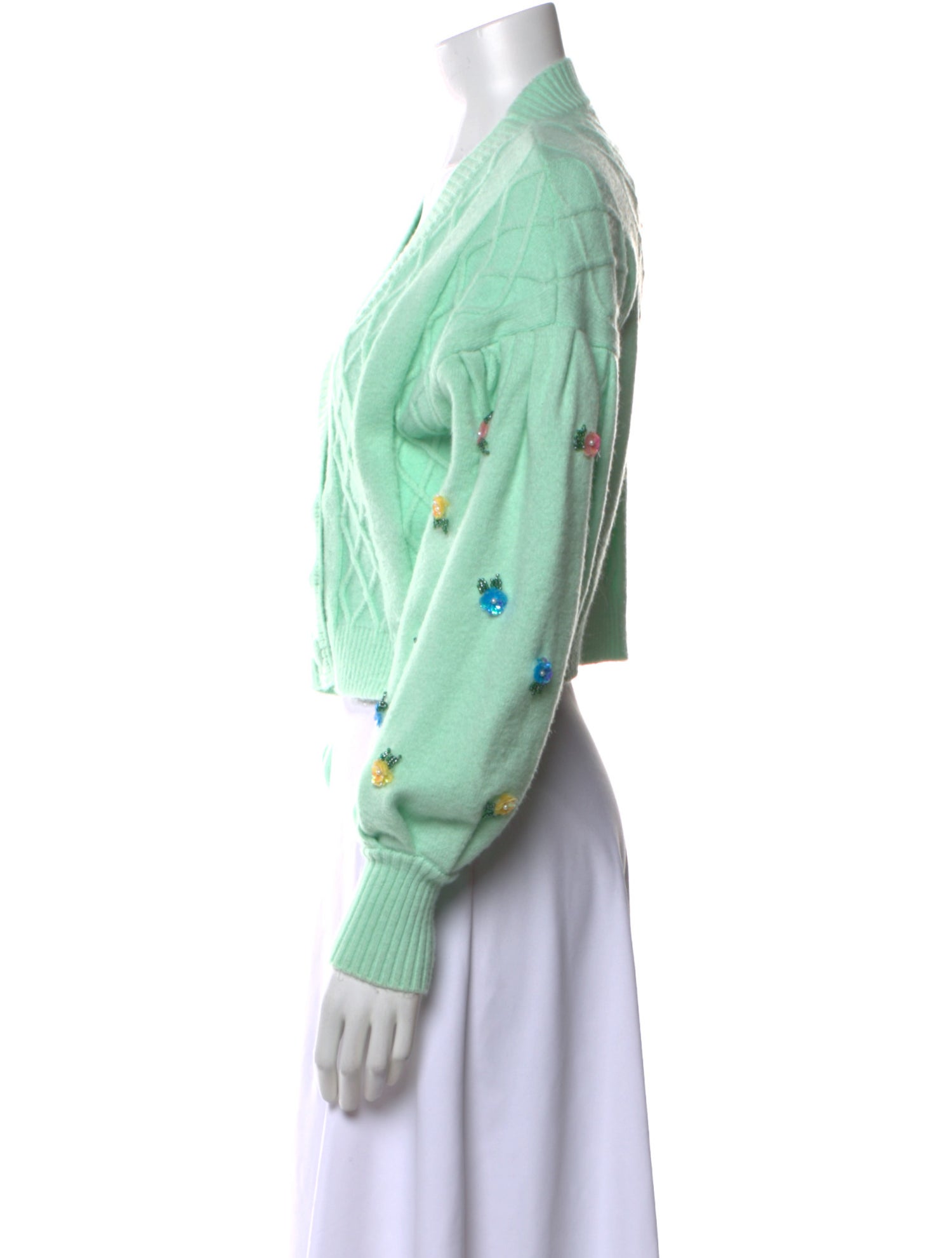 For Love & Lemons Patterned V-Neck Sweater