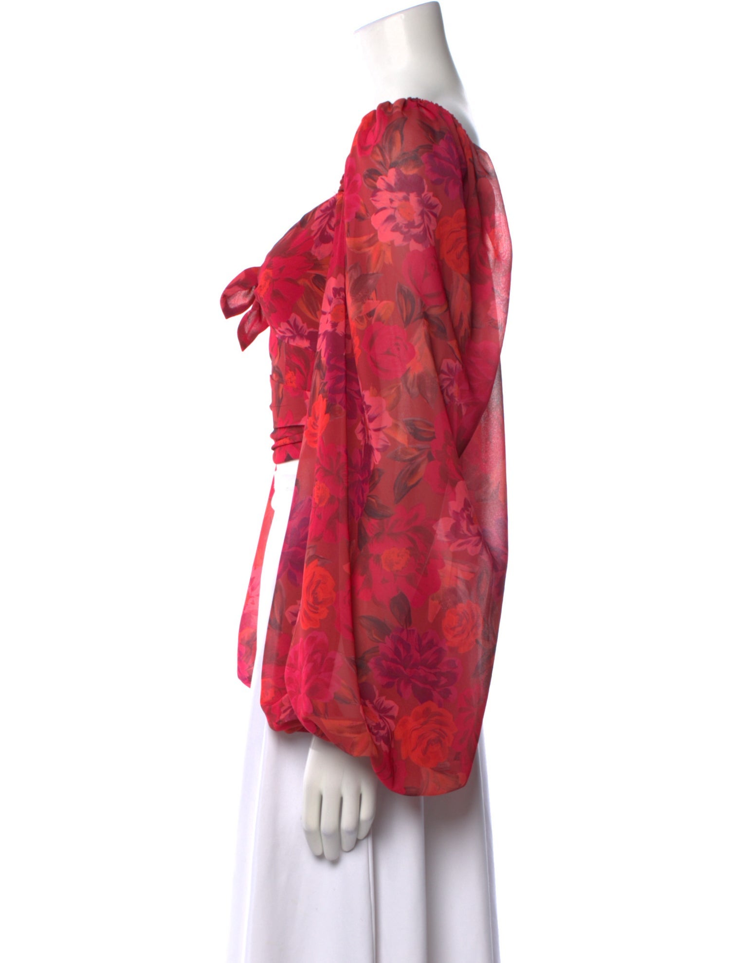 For Love & Lemons Floral Print V-Neck Crop Top w/ Tags