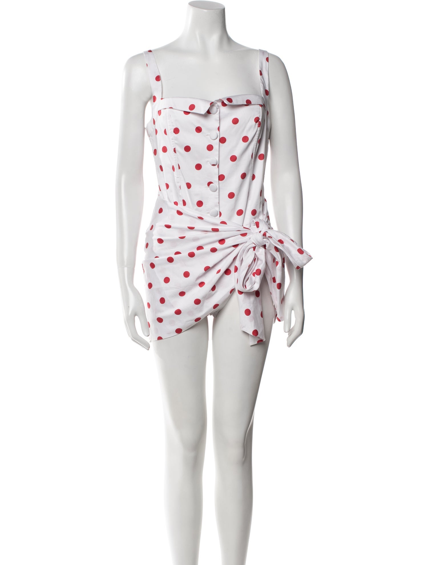 For Love & Lemons Polka Dot Print Square Neckline Romper w/ Tags