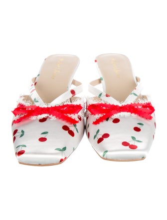 For Love & Lemons Satin Printed Mules