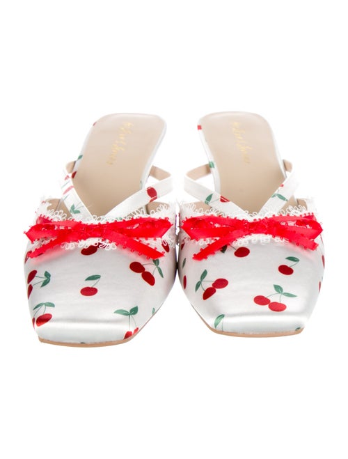 For Love & Lemons Satin Printed Mules