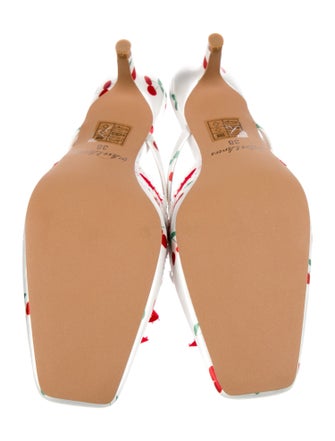 For Love & Lemons Satin Printed Mules