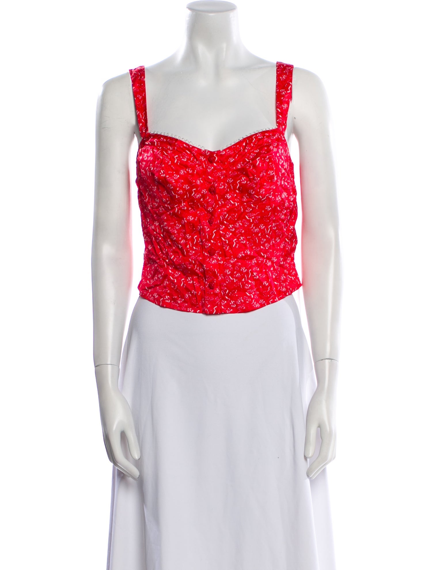 For Love & Lemons Tie-Dye Print Square Neckline Crop Top