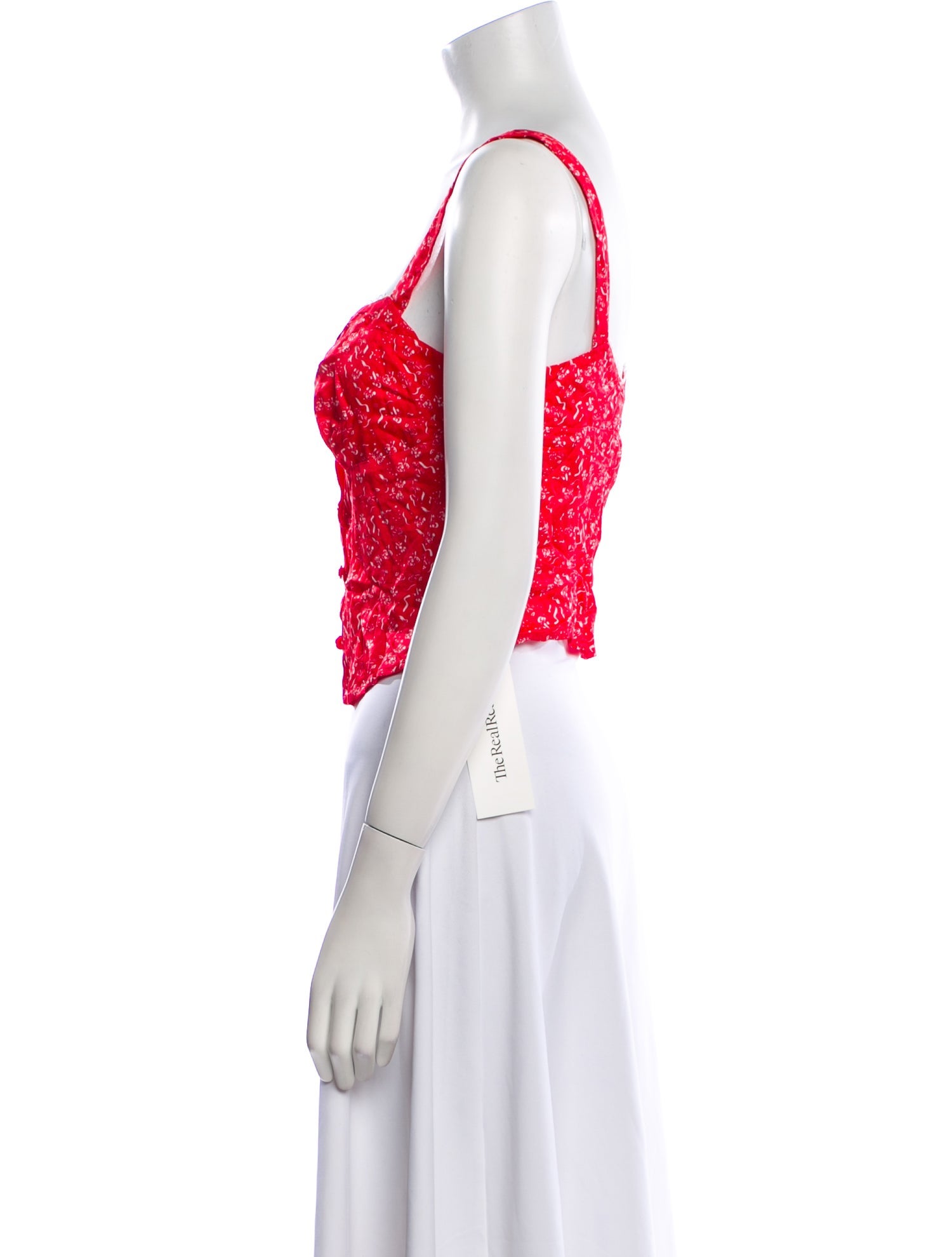 For Love & Lemons Tie-Dye Print Square Neckline Crop Top