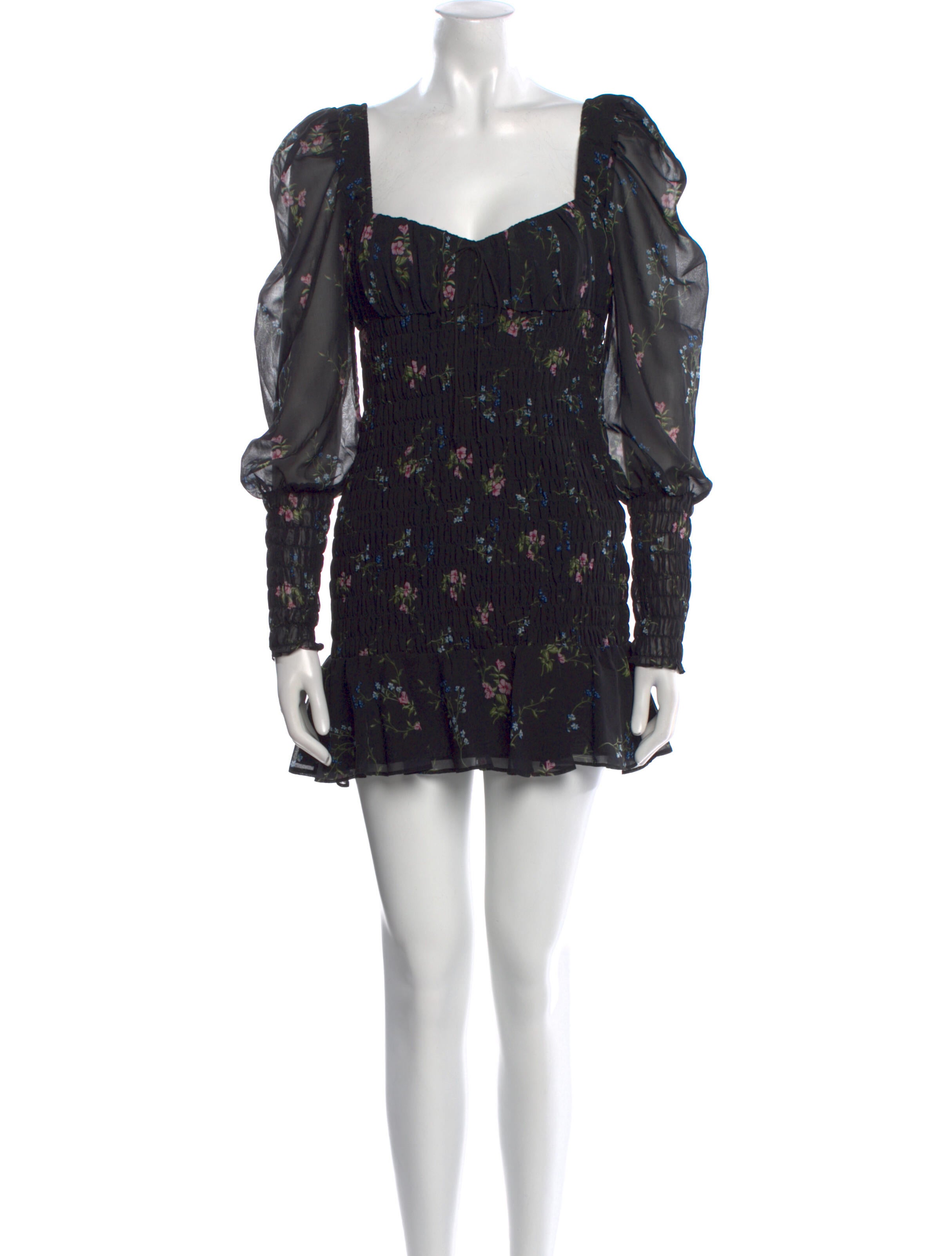 For Love & Lemons Floral Print Mini Dress