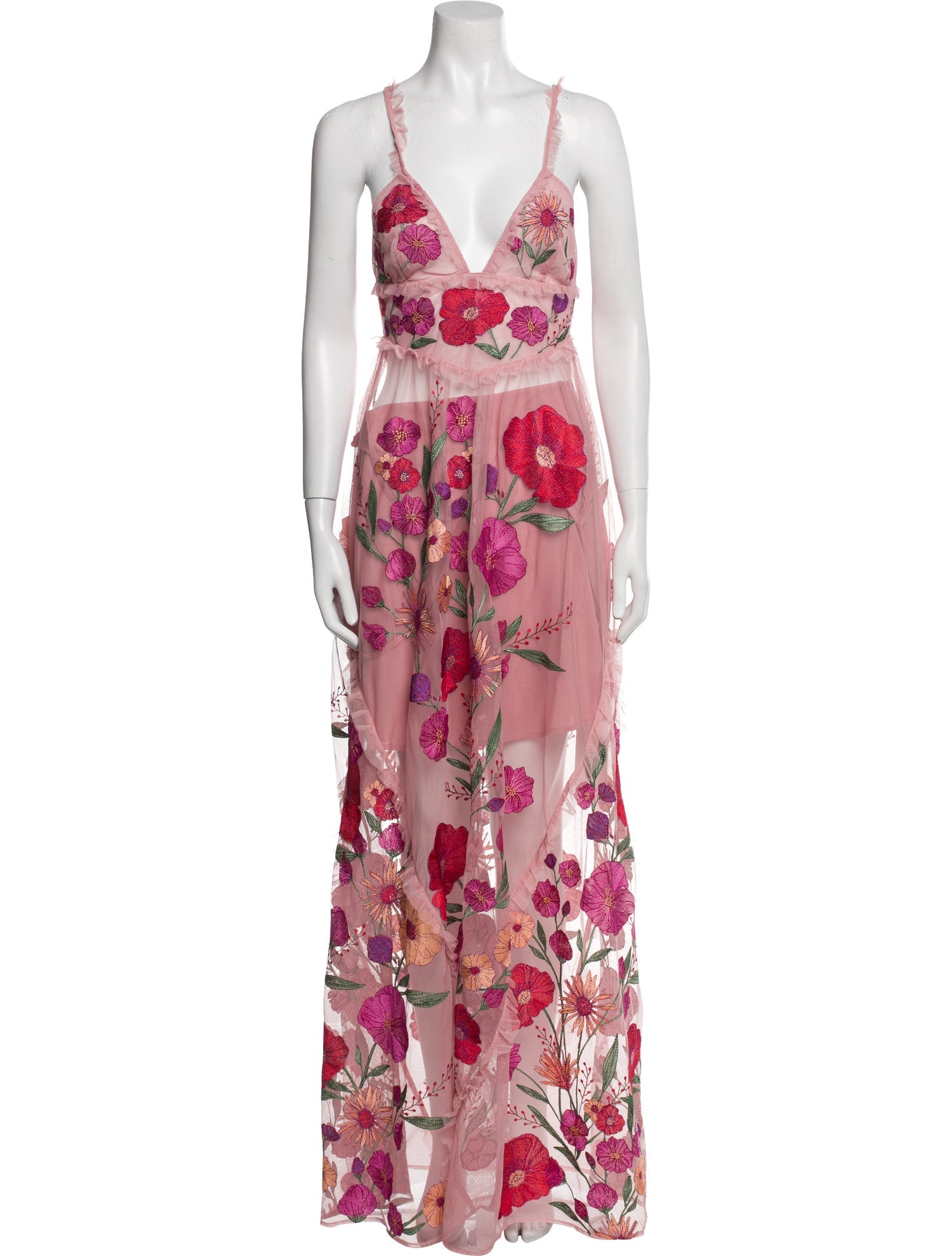 For Love & Lemons Floral Print Long Dress w/ Tags