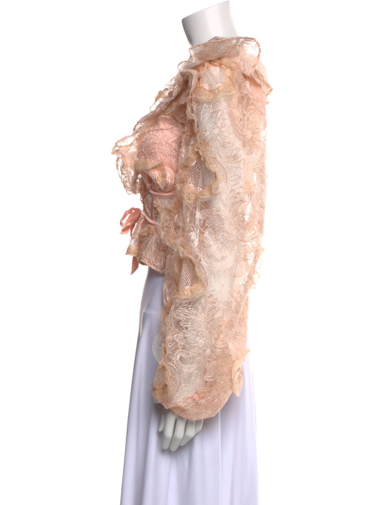 For Love & Lemons V-Neck Long Sleeve Crop Top