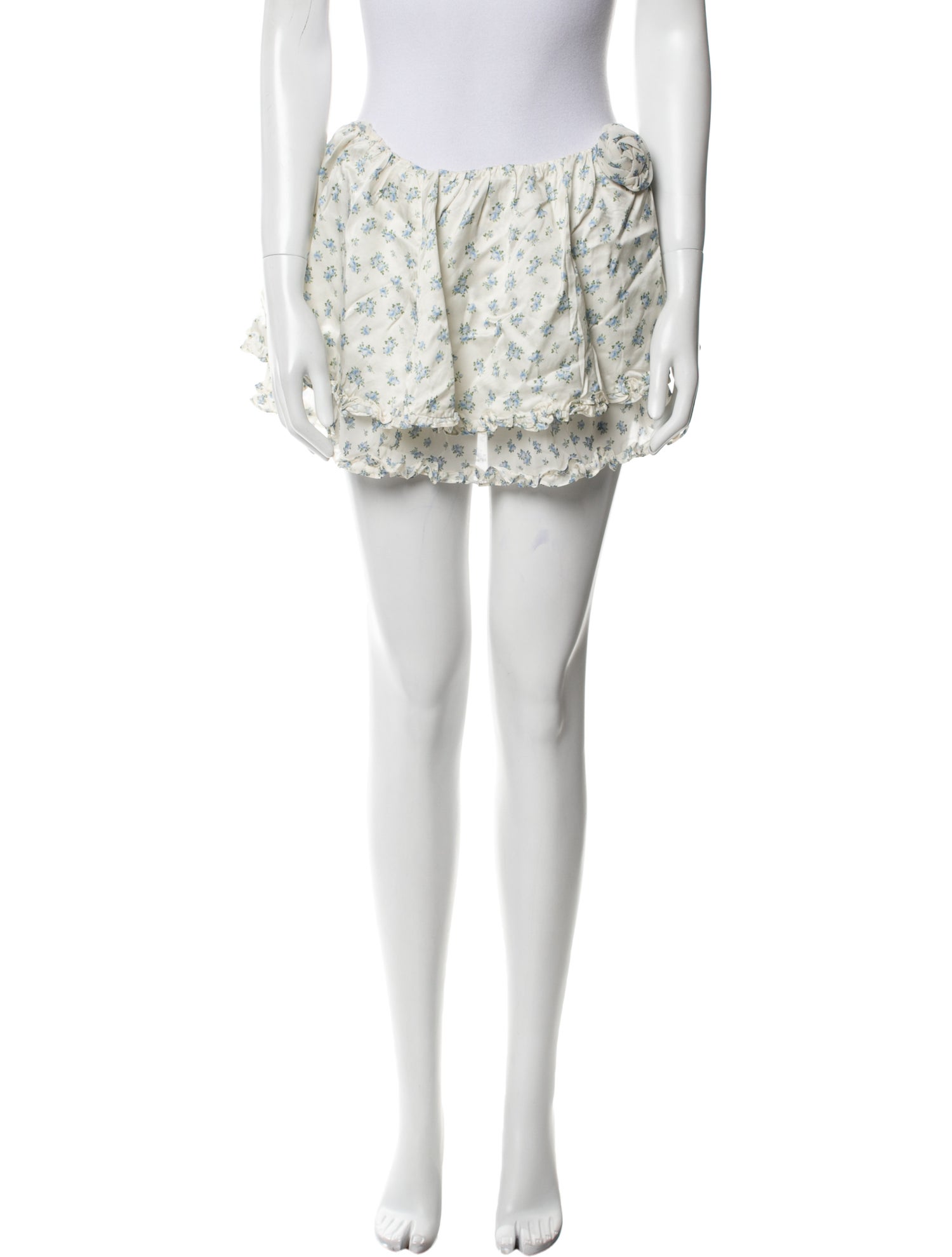 For Love & Lemons Floral Print Mini Skirt