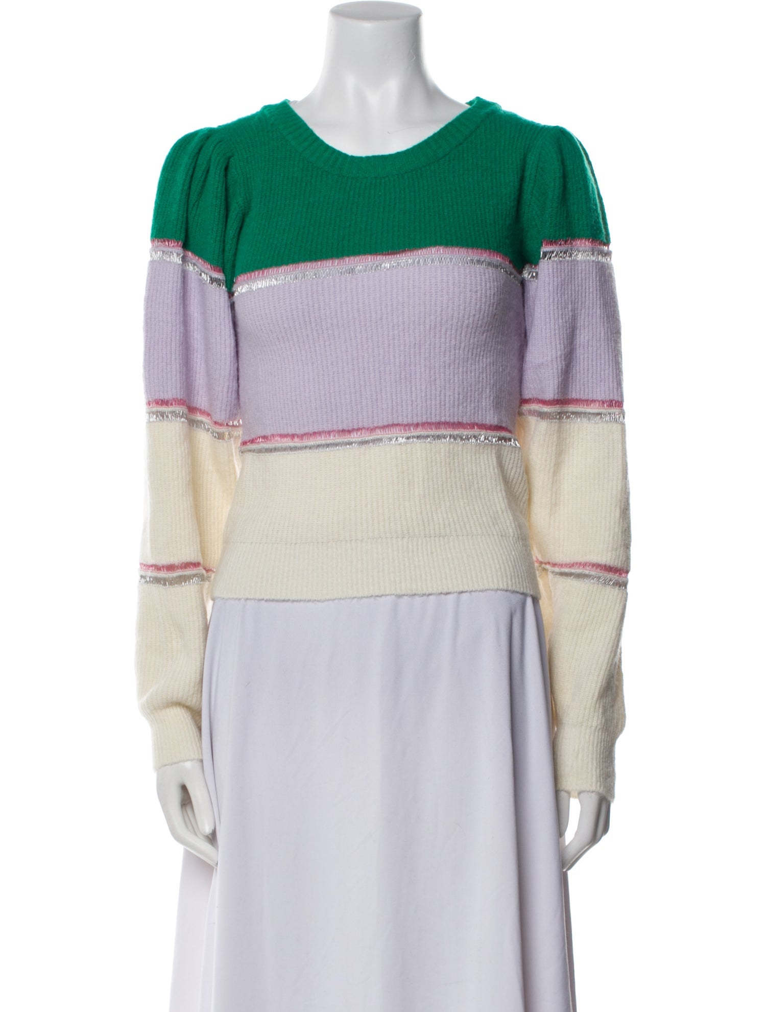 For Love & Lemons Striped Scoop Neck Sweater