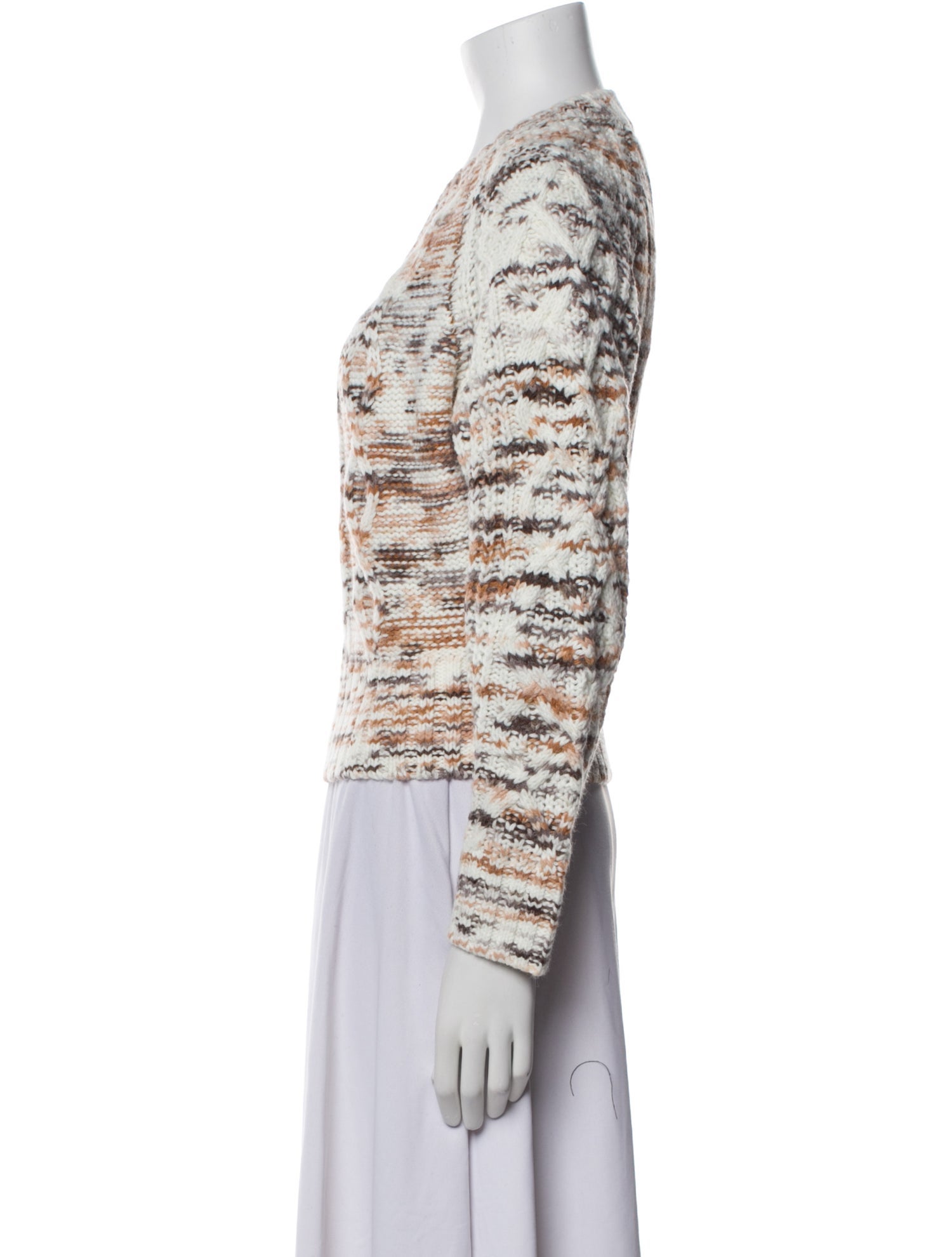 For Love & Lemons Printed Scoop Neck Sweater