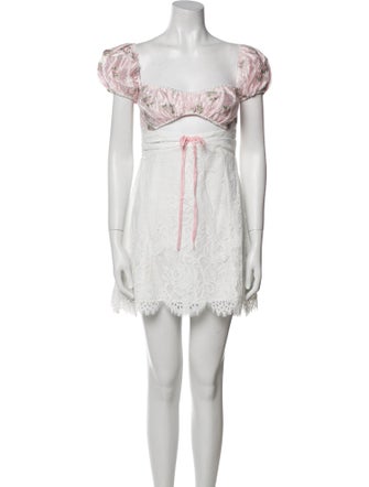 For Love & Lemons Lace Pattern Mini Dress