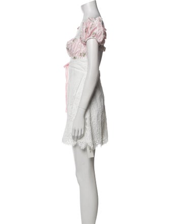 For Love & Lemons Lace Pattern Mini Dress