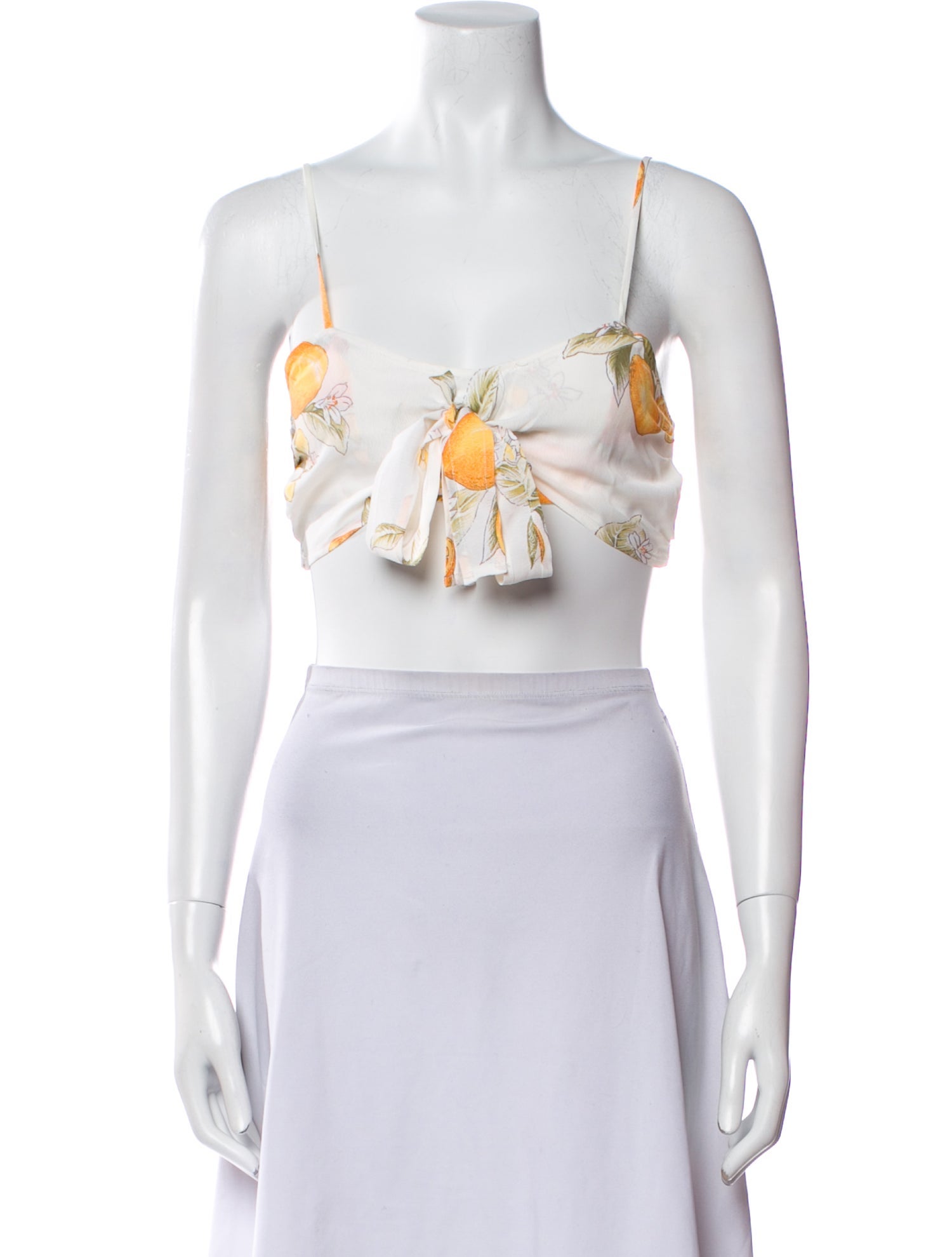 For Love & Lemons Printed Square Neckline Crop Top