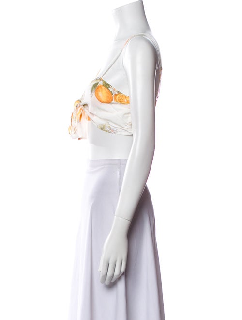 For Love & Lemons Printed Square Neckline Crop Top