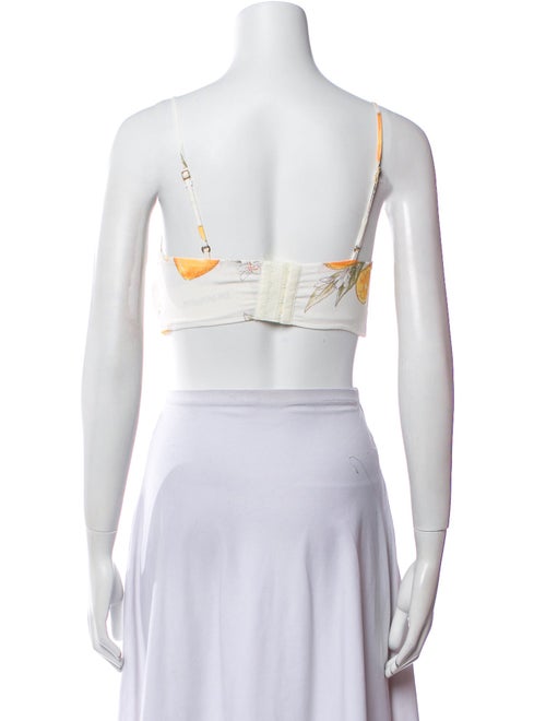 For Love & Lemons Printed Square Neckline Crop Top