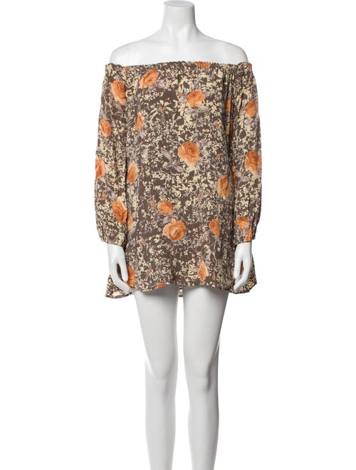 For Love & Lemons Floral Print Mini Dress