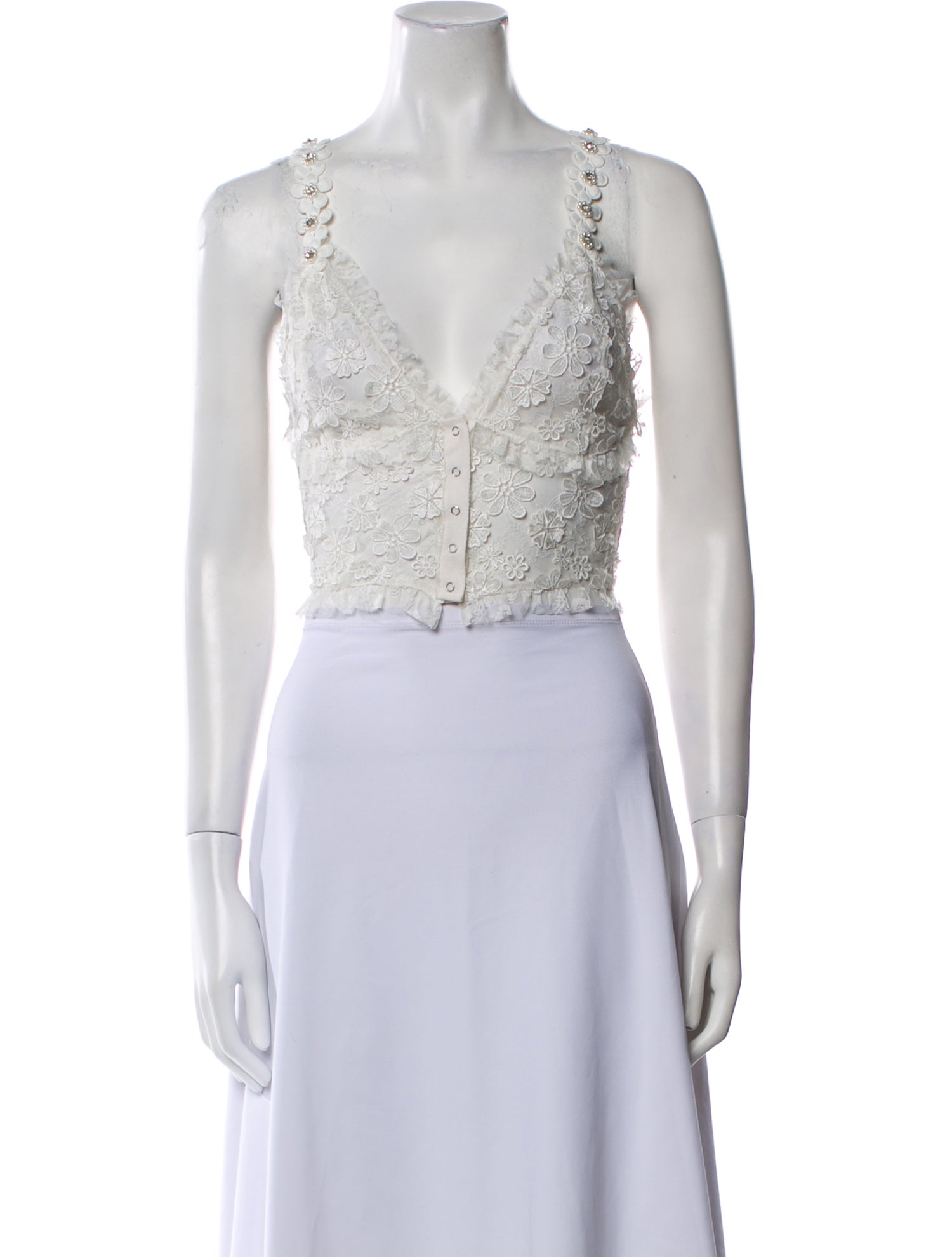 For Love & Lemons V-Neck Sleeveless Crop Top w/ Tags