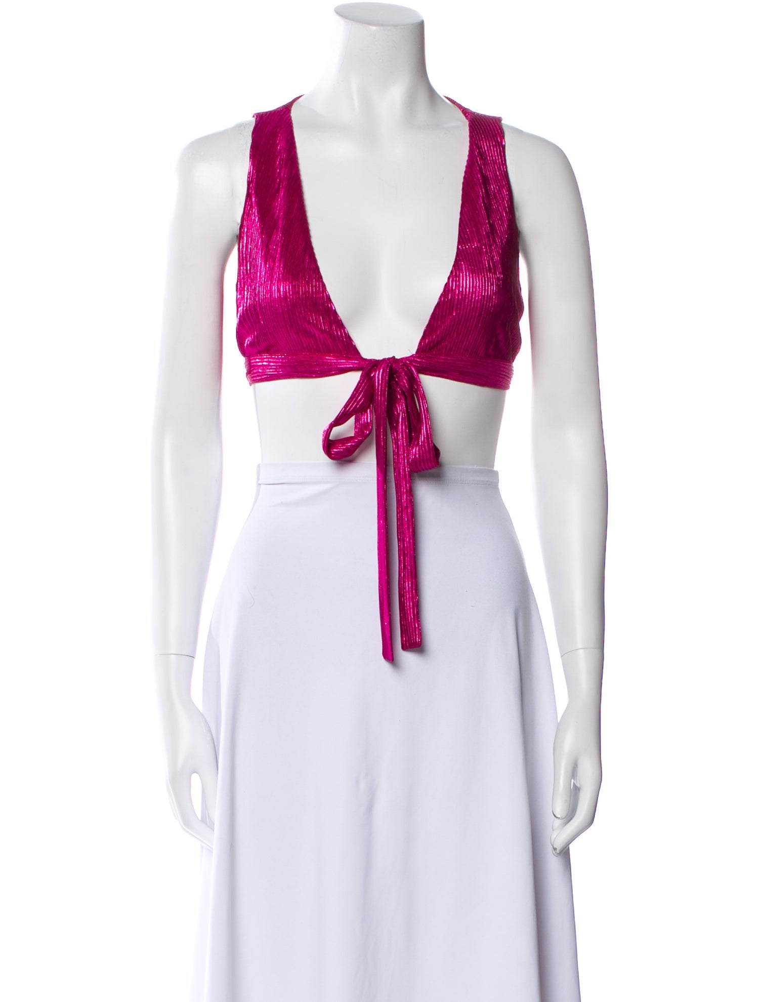 For Love & Lemons V-Neck Sleeveless Crop Top