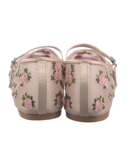 For Love & Lemons Mesh Floral Print Mary Jane Flats