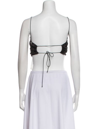 For Love & Lemons Square Neckline Sleeveless Crop Top