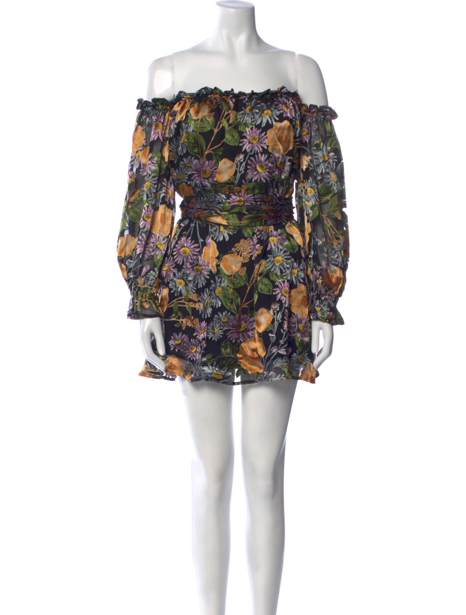 For Love & Lemons Floral Print Mini Dress