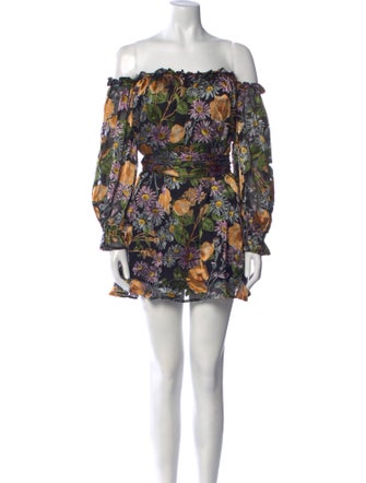 For Love & Lemons Floral Print Mini Dress