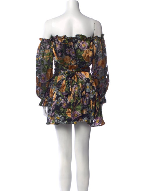 For Love & Lemons Floral Print Mini Dress