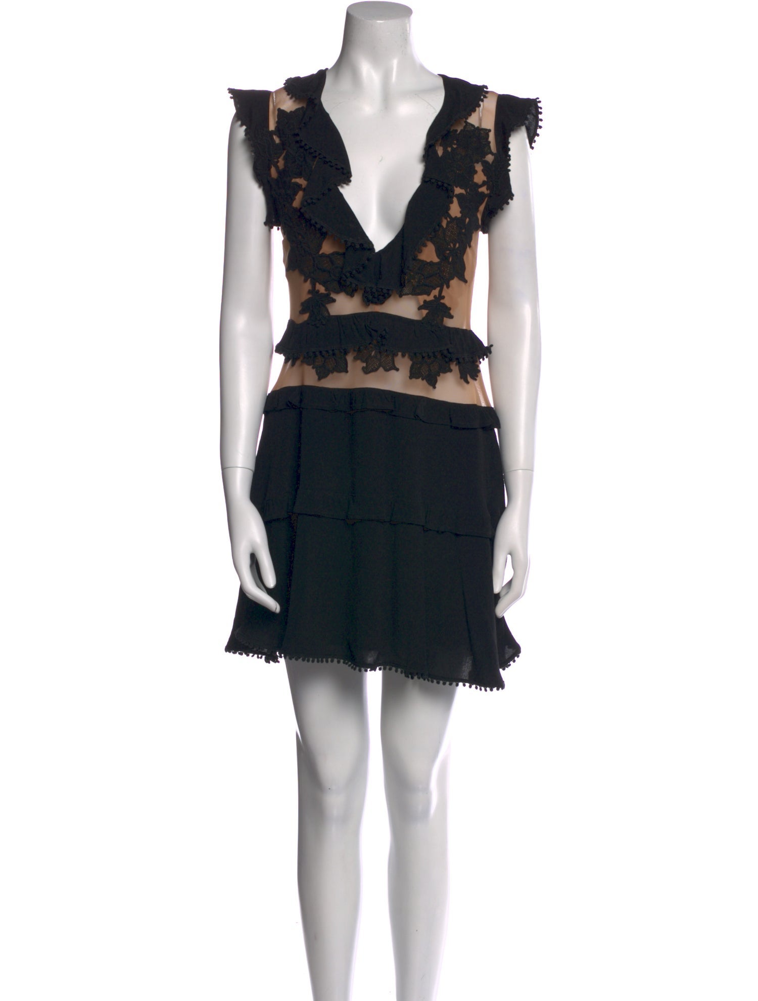 For Love & Lemons Lace Pattern Mini Dress