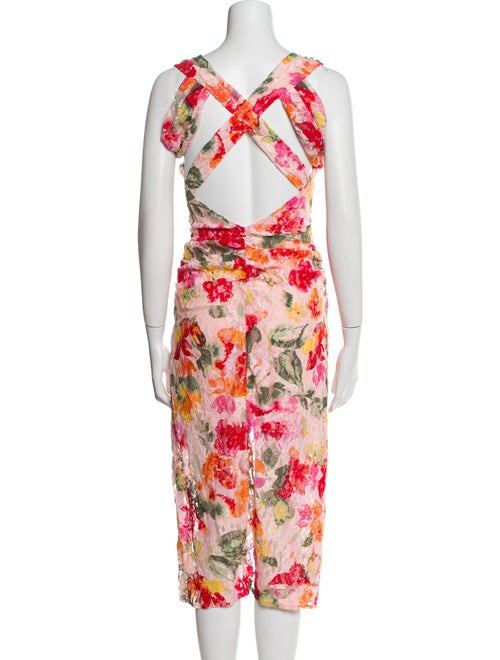 For Love & Lemons Floral Print Midi Length Dress