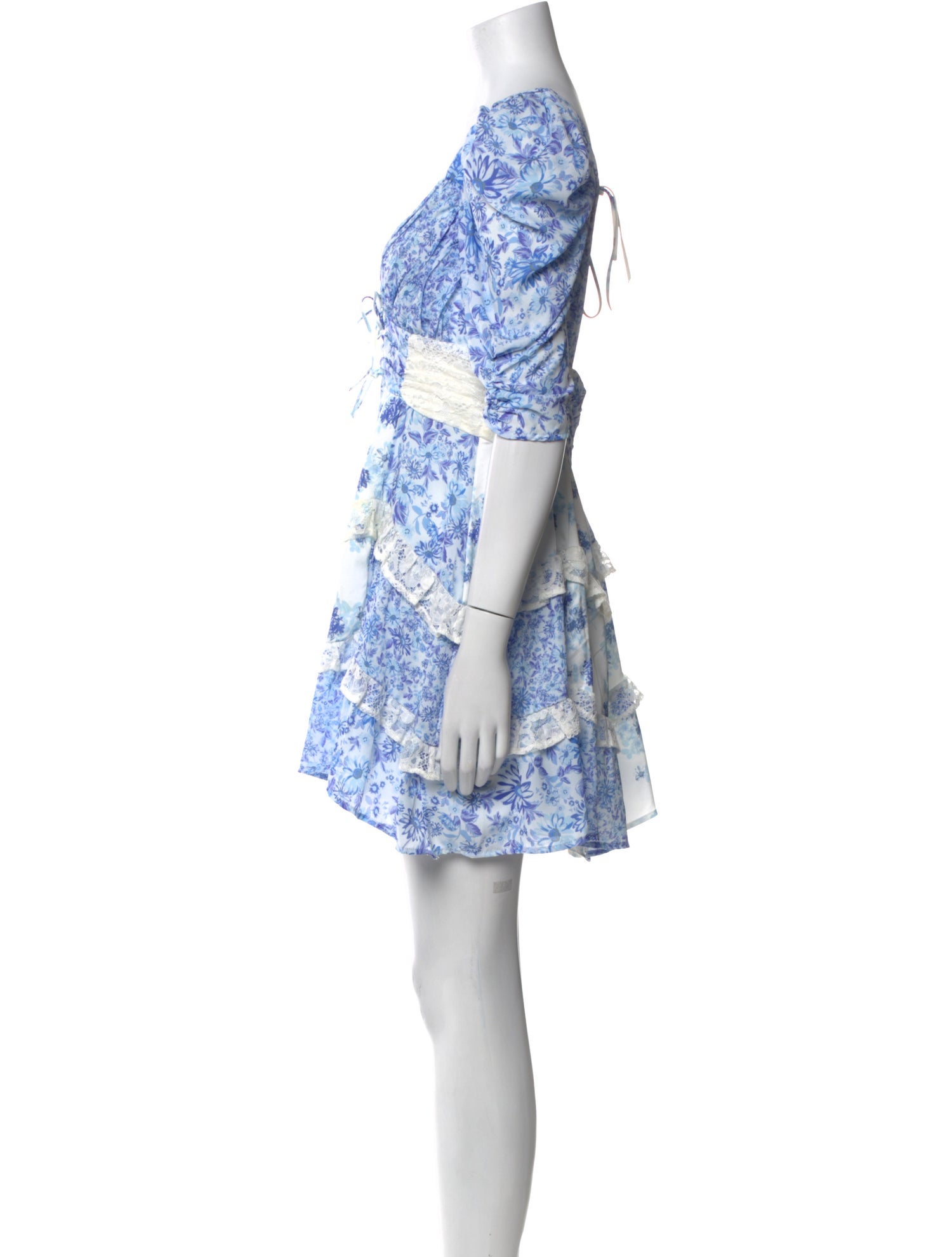 For Love & Lemons Floral Print Mini Dress