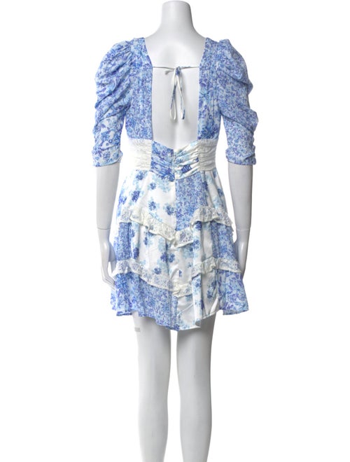 For Love & Lemons Floral Print Mini Dress