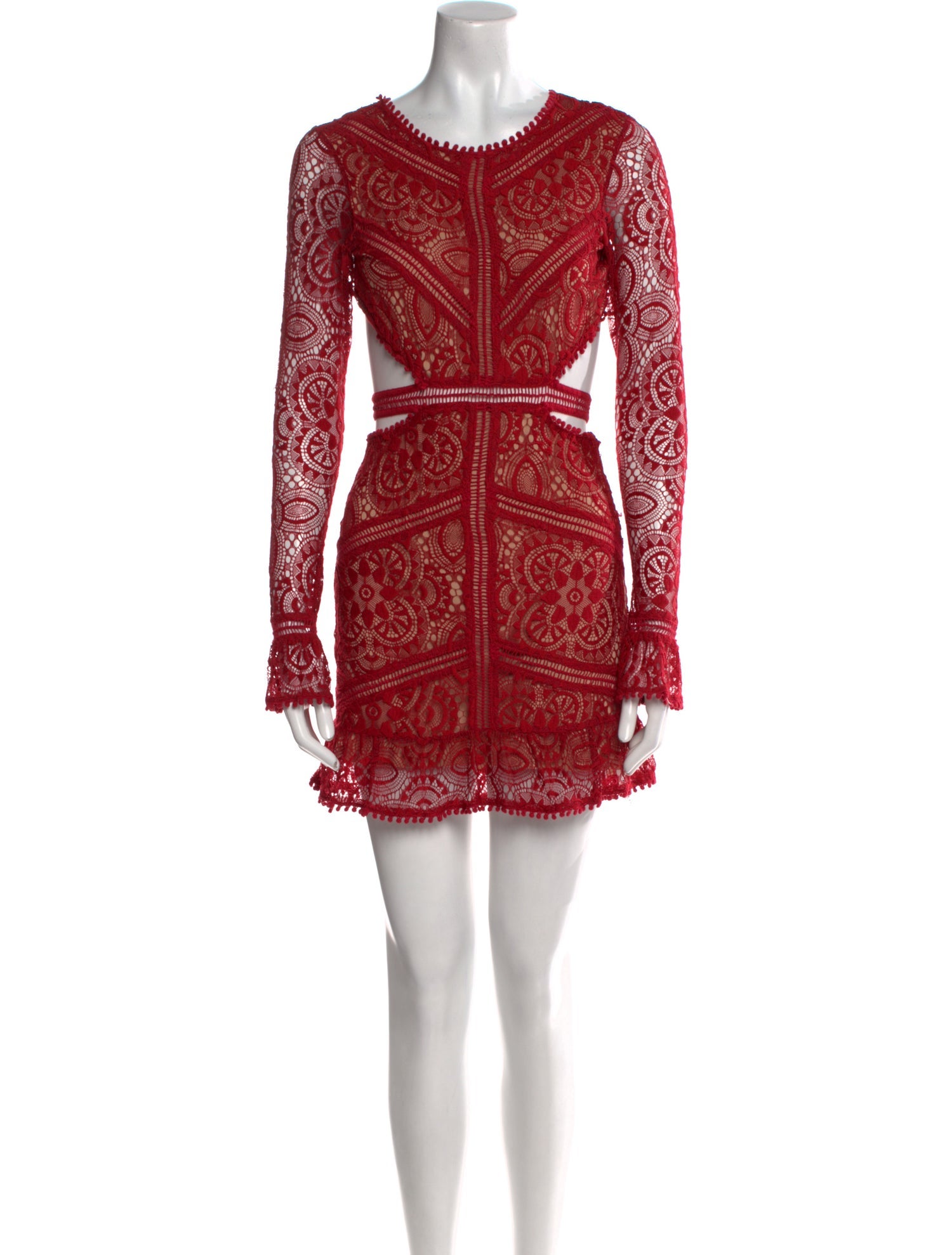 For Love & Lemons Lace Pattern Knee-Length Dress