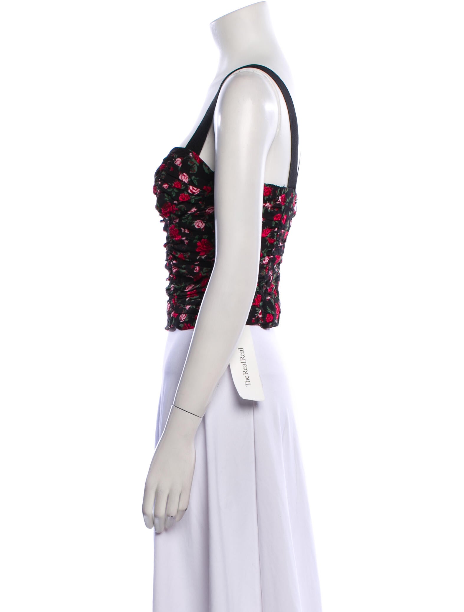 For Love & Lemons Floral Print Square Neckline Crop Top