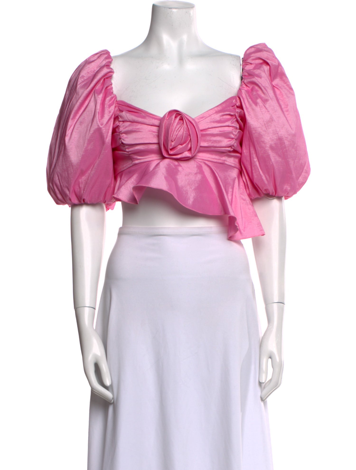 For Love & Lemons Square Neckline Short Sleeve Crop Top w/ Tags