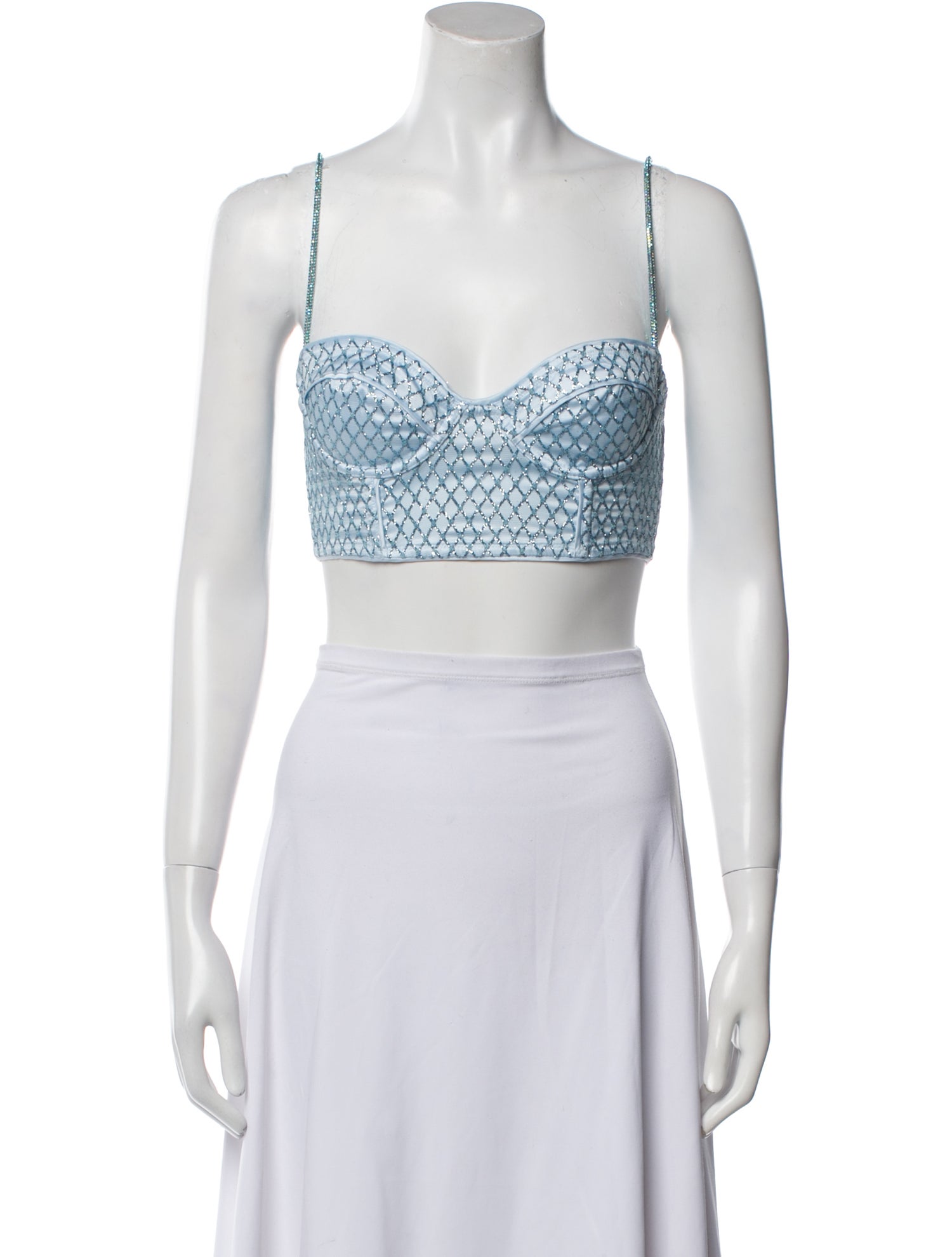 For Love & Lemons Printed Square Neckline Crop Top