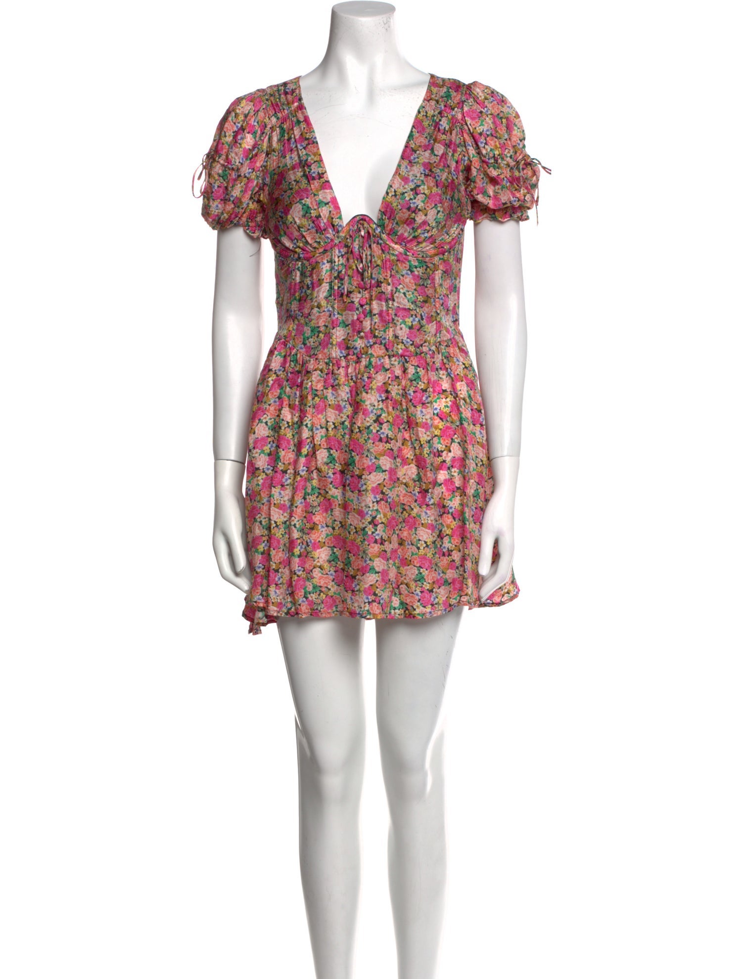 For Love & Lemons Floral Print Mini Dress