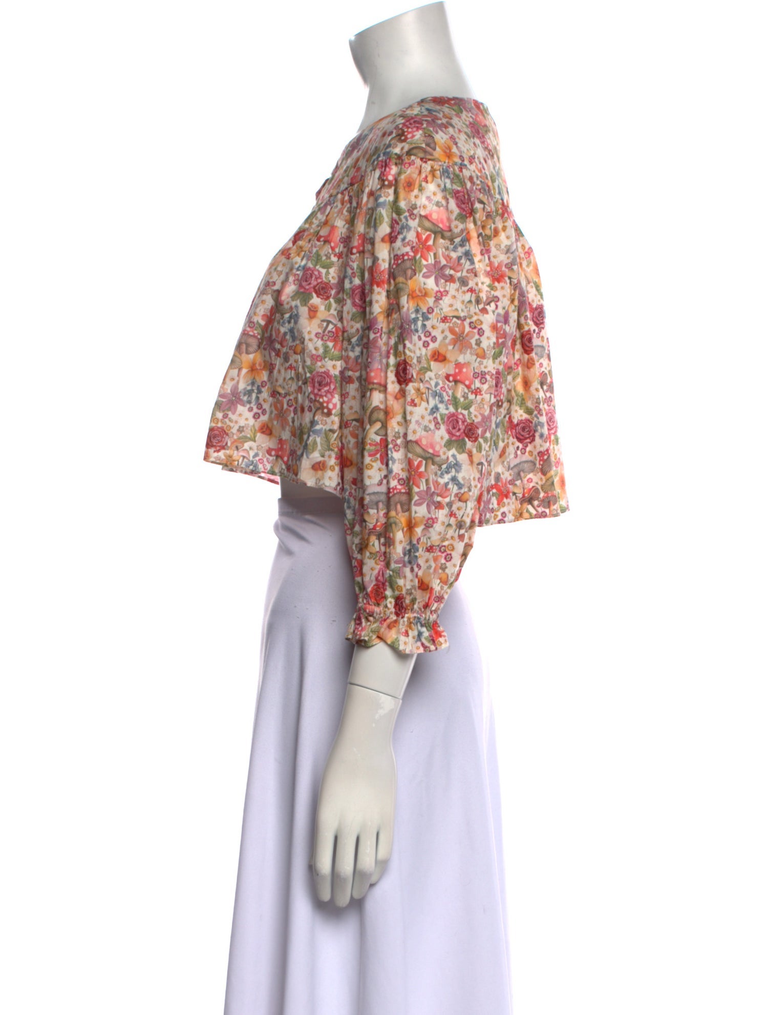 For Love & Lemons Floral Print Scoop Neck Crop Top w/ Tags