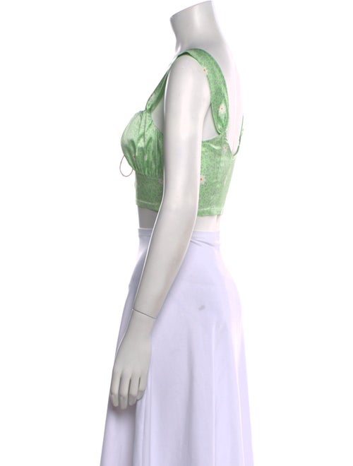 For Love & Lemons Printed Square Neckline Crop Top