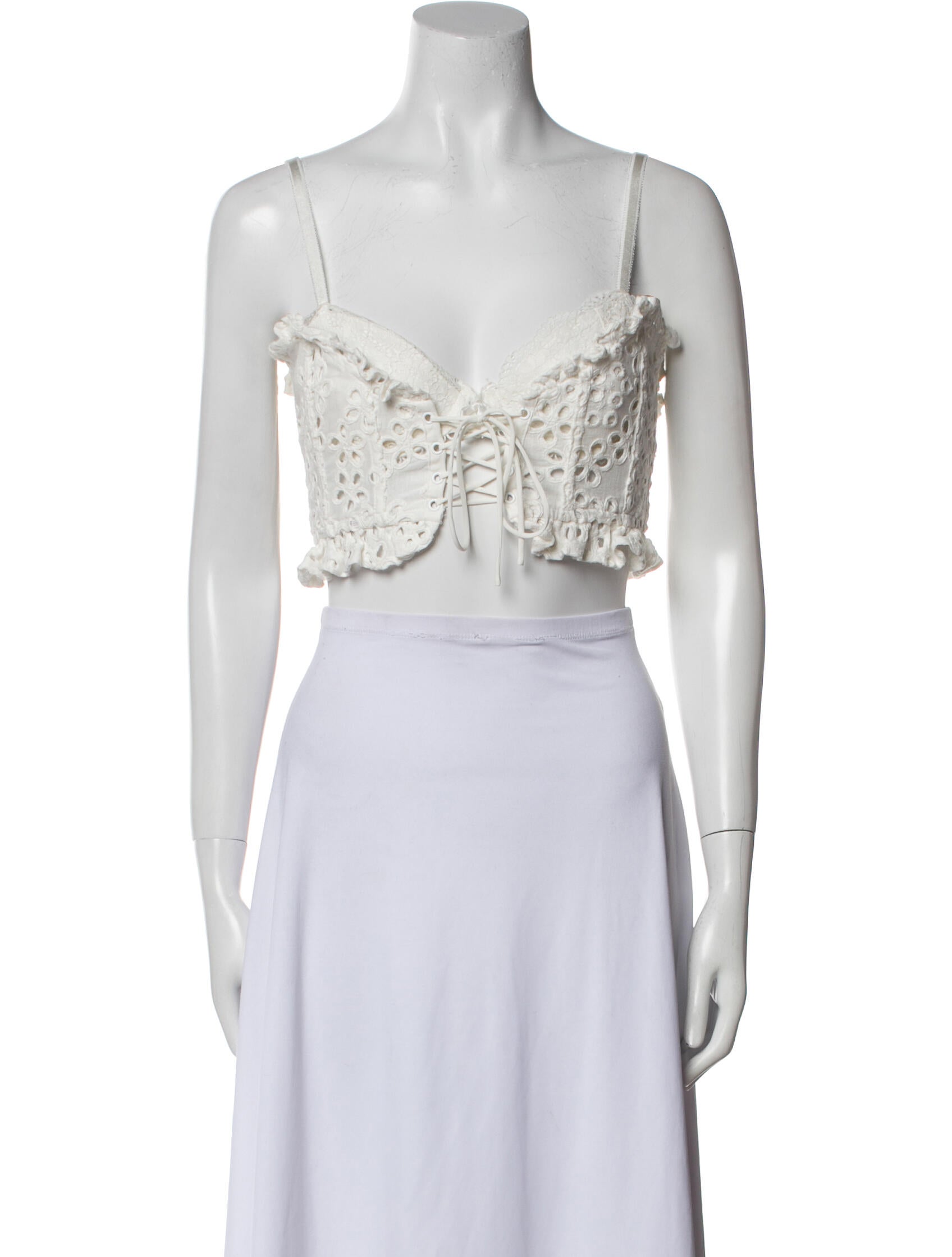 For Love & Lemons Square Neckline Sleeveless Crop Top