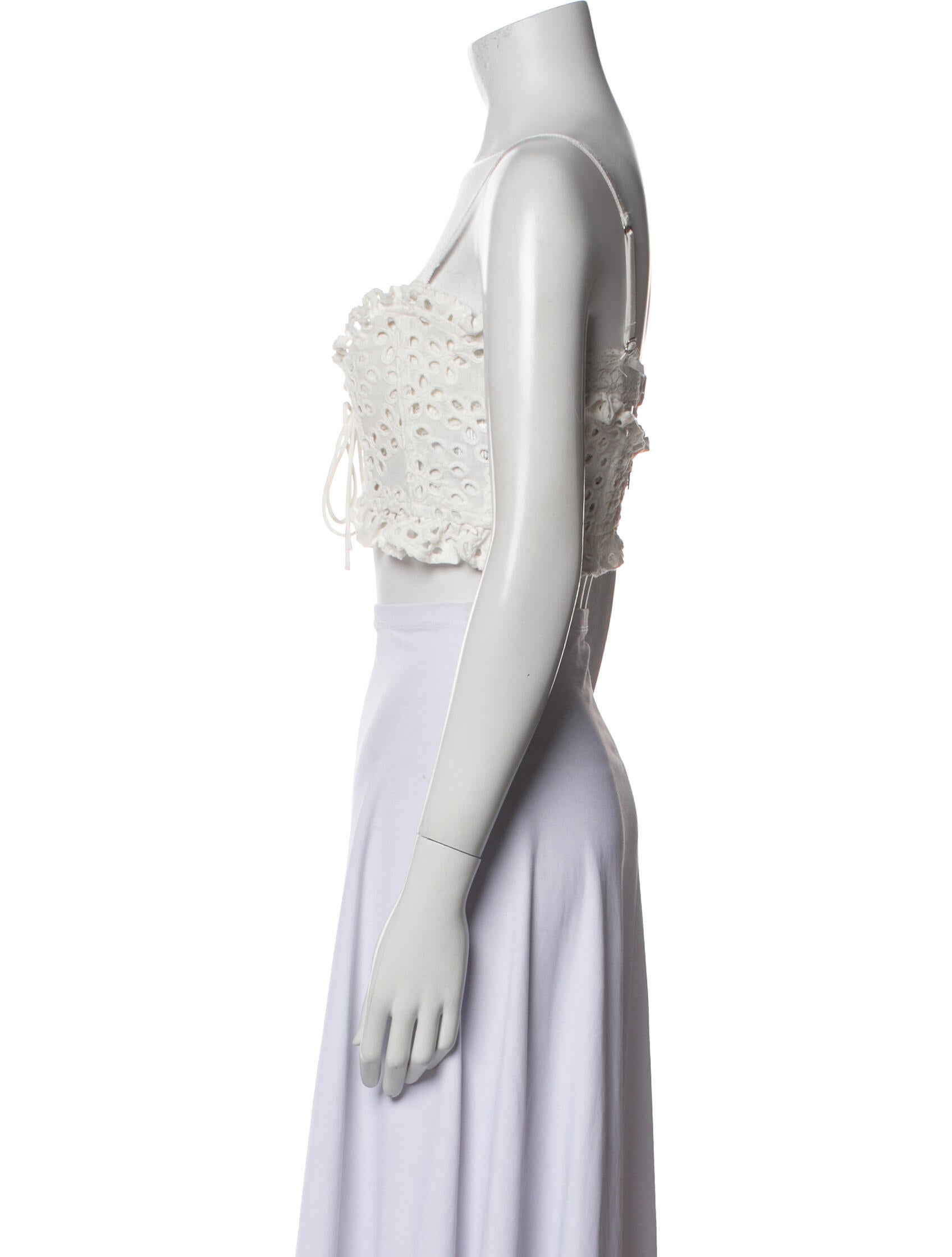 For Love & Lemons Square Neckline Sleeveless Crop Top