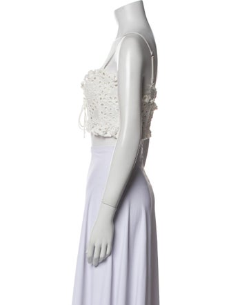 For Love & Lemons Square Neckline Sleeveless Crop Top