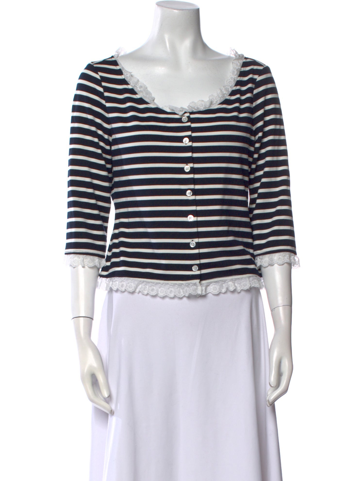 For Love & Lemons Striped Scoop Neck Crop Top