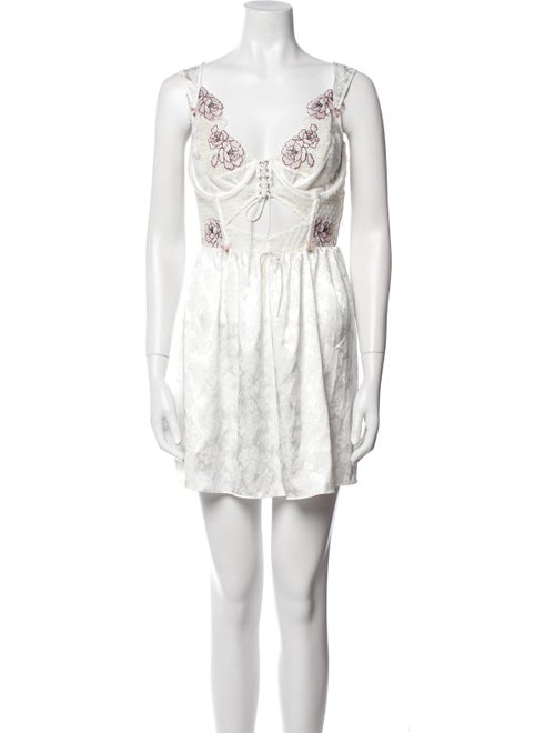 For Love & Lemons V-Neck Mini Dress